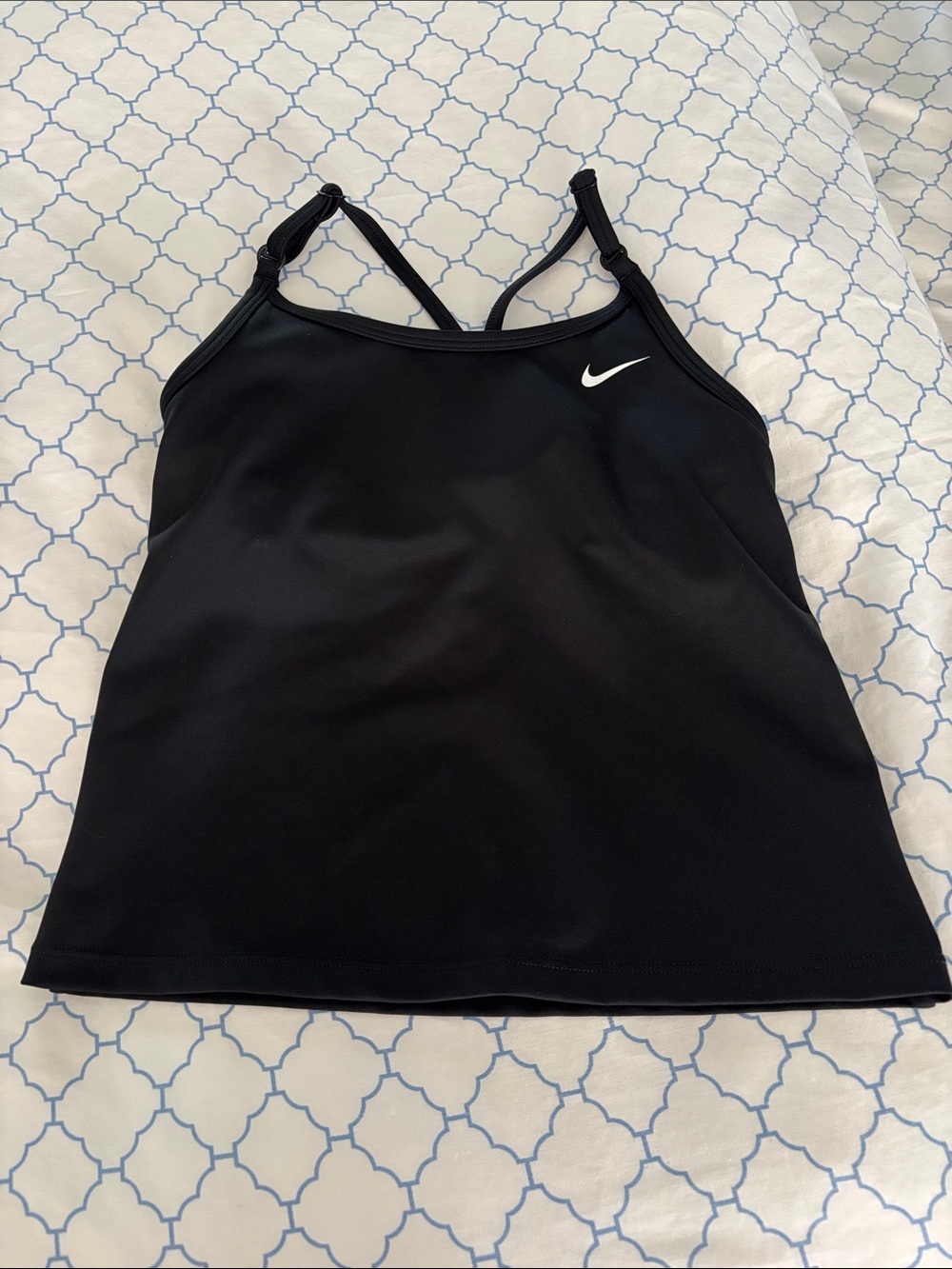 Nike Black Sports Top with White Swoosh